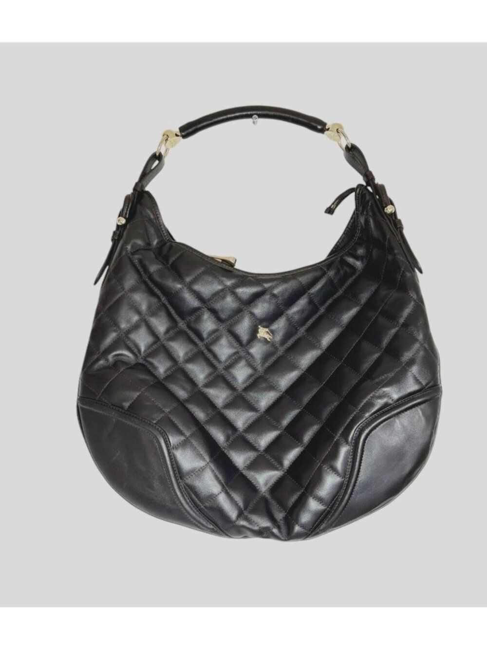 Burberry Hoxton Quilted Leather Hobo Bag in Brown - PreOwned - Picture 3 of 11